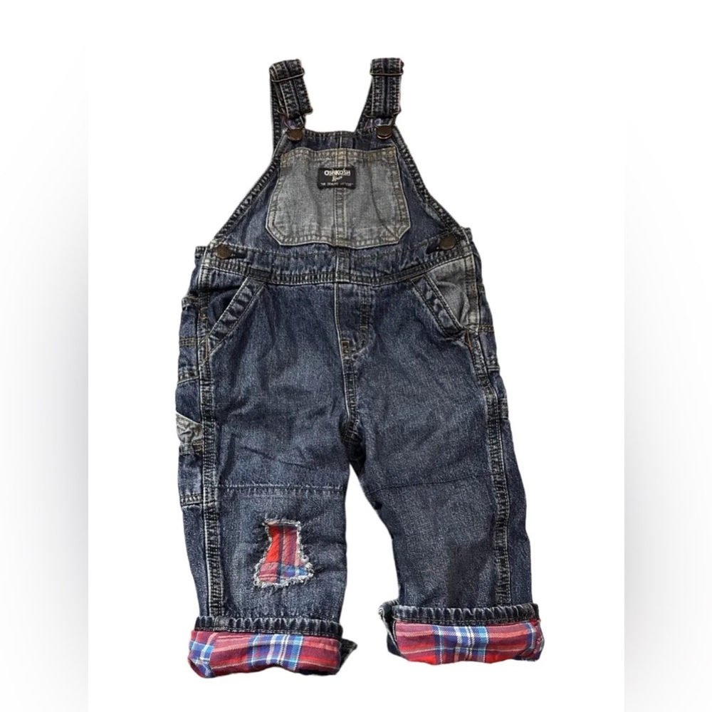 Oshkosh Vtg Overalls with Flannel Details Sz 9M